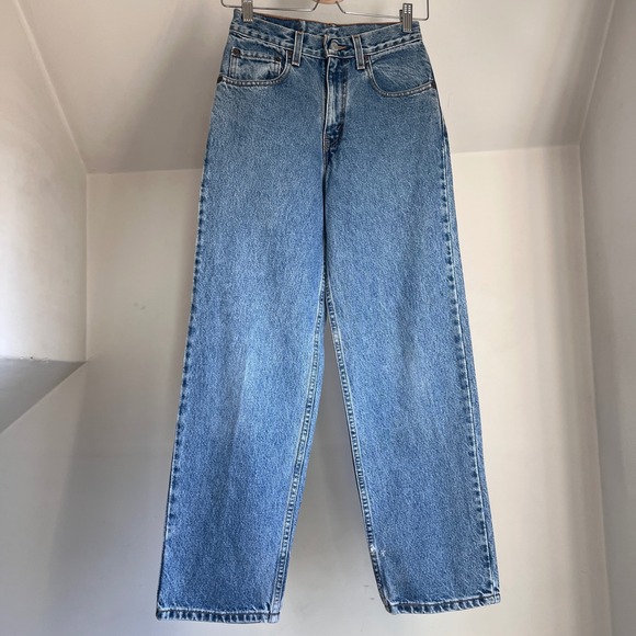 Vintage 90s Levis 550 Relaxed Fit Student Fit Jeans Women's Size 26 Blue Denim